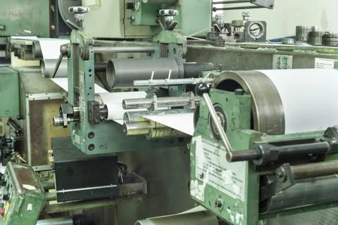 Printing labels on offset machine Stock Photos
