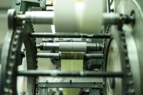 Printing labels on offset machine Stock Photos
