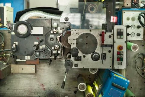Printing labels on offset machine Stock-Fotos