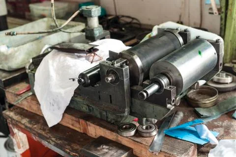 Printing labels on offset machine Stock Photos