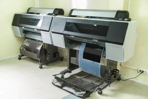 Printing labels on offset machine Stock Photos