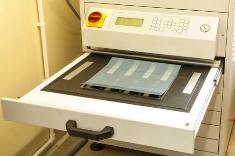 Printing labels on offset machine Stock Photos