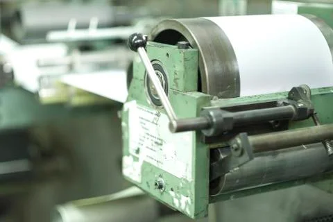 Printing labels on offset machine Stock Photos