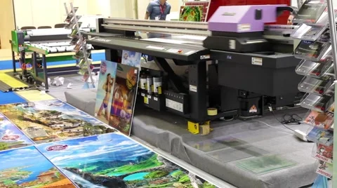 Printing laboratory with working ink printer Stock Footage 52112419