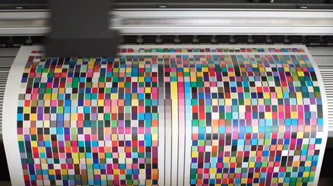 Printing large format test chart Stock Footage 61242891