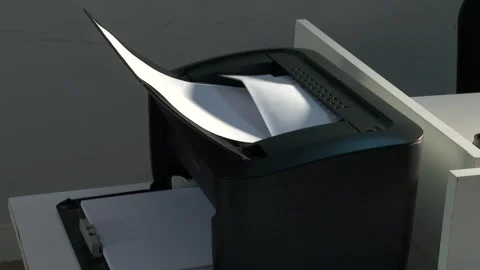 Printing a letter with machine 2 Stock Footage 308313345