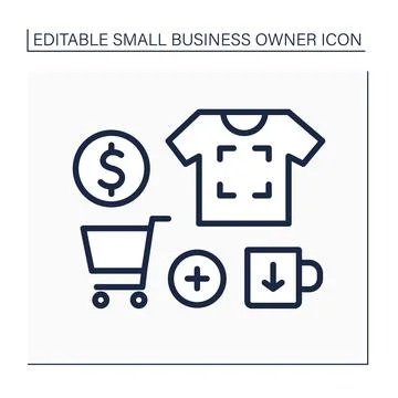 Printing line icon Stock Illustration