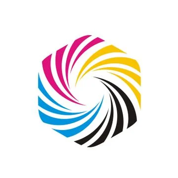 Printing Logo Template Hexagon Shape Illustration Design. EPS 10. Stock Illustration