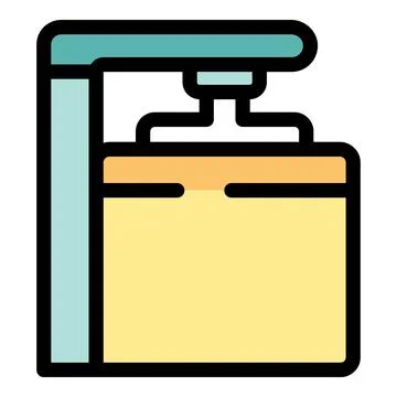 Printing machine applying pressure on material for 3d printing process Stock Illustration