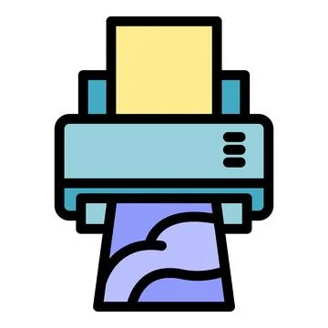 Printing machine icon vector flat 스톡 일러스트
