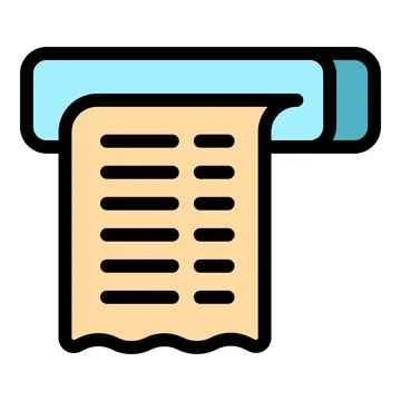 Printing machine issuing receipt, modern technology simplifying transactions Stock Illustration