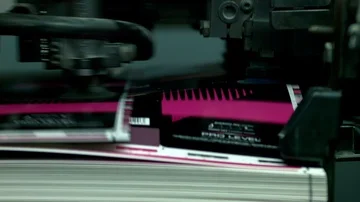Printing machine, offset printing, packaging production, light industry Stock Footage 85786132