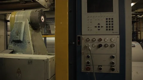 Printing Machine In Paper Factory Stock Footage 113016088