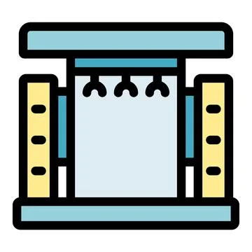 Printing machine processing large format paper with automated system Stock Illustration