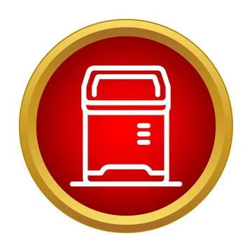 Printing machine vector icon on gold outline Illustrazione stock