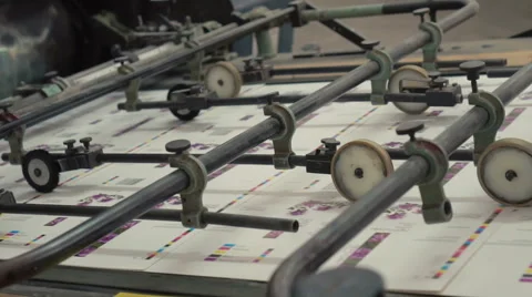 Printing machine at work  1 Vídeo Stock 67454794