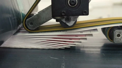 Printing machine at work 3 Vídeo Stock 67454730