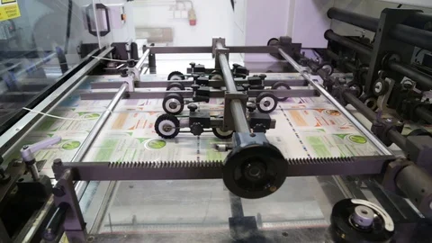 Printing machine working Stock Footage 85786369