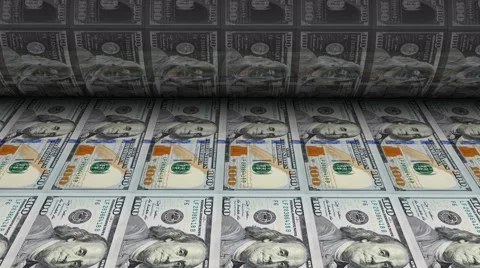 Printing Money New One Hundred Dollar Bill US Mint Stock Footage