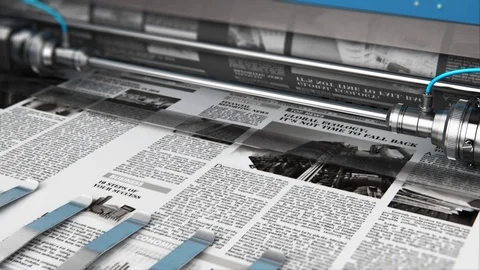 Printing newspapers in typography Stock Footage 96489468