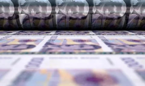 Printing Norwegian Kroner Notes イラスト素材