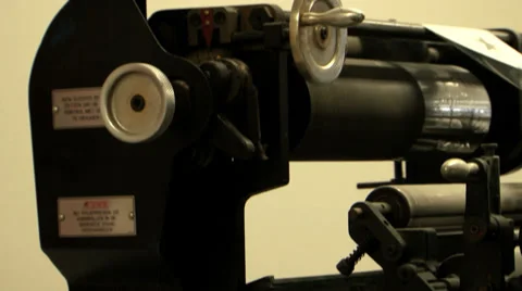 Printing office old press zoom Stock Footage 30436218