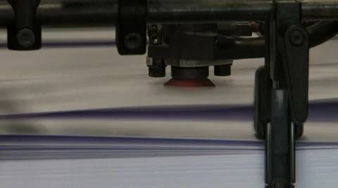Printing office, paper feed Press machine printing office Stock Footage 30436918