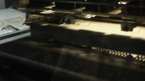 Printing Office Press Machine Stock Footage 68683792