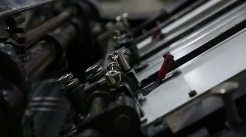 Printing offset machine paper printing ink Stock Footage 61916861