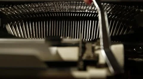 Printing on old typewriter Stock Footage 12026841