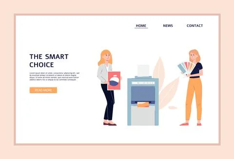 Printing or typography website with polygraphy workers flat vector illustration. Ilustración de archivo