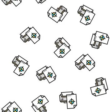 Printing paper sheet vector seamless pattern Stock Illustration