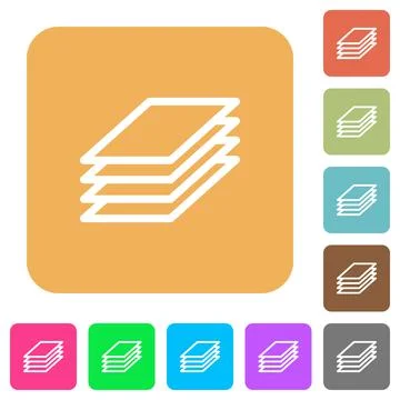 Printing papers rounded square flat icons イラスト素材