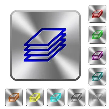 Printing papers rounded square steel buttons Stock Illustration