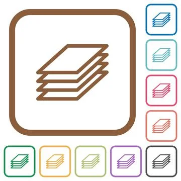 Printing papers simple icons Stock Illustration