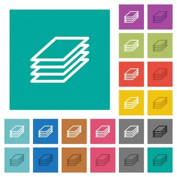 Printing papers square flat multi colored icons Illustrazione stock