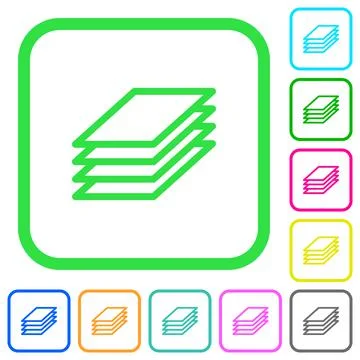 Printing papers vivid colored flat icons icons Stock Illustration