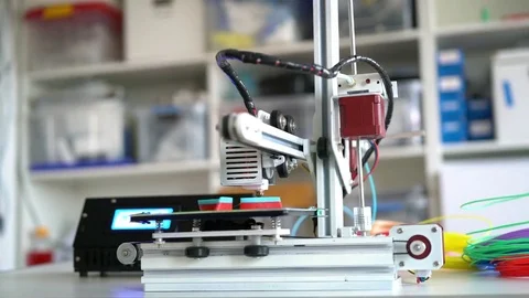 Printing part on 3D Printer Stock Footage 83951064