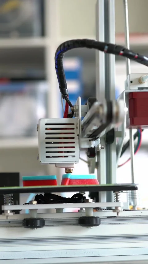 Printing part on 3D Printer Stock Footage 248949876