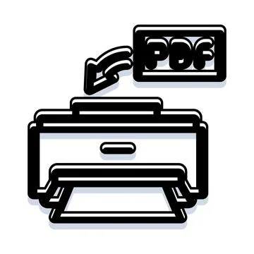 Printing pdf document file from a computer device イラスト素材