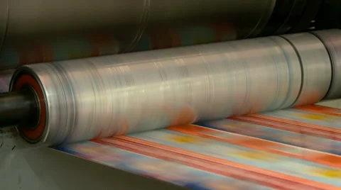 Printing plant production process. Stockbeeldmateriaal 66582314