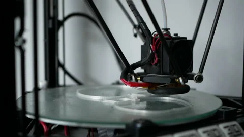 Printing plastic object with plastic wire filament on 3D Printer. Video stock 116097206