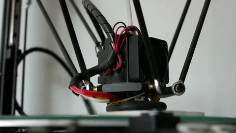 Printing plastic object with plastic wire filament on 3D Printer. Video stock 116104723