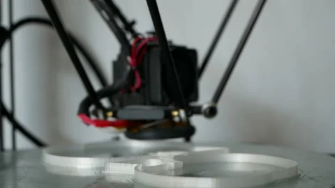 Printing plastic object with plastic wire filament on 3D Printer. Video stock 116106429