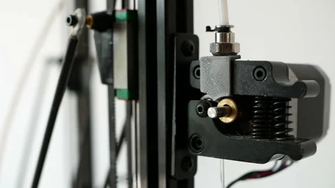 Printing plastic object with plastic wire filament on 3D Printer. Stock Footage 116112504