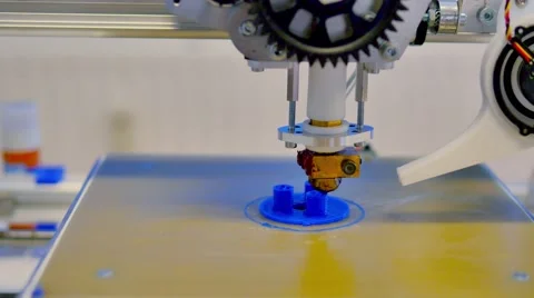 Printing with Plastic Wire Filament on 3D Printer Stock Footage 56331844