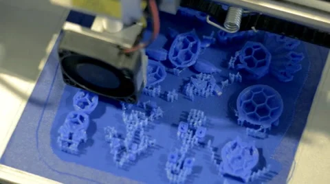 Printing with Plastic Wire Filament on 3D Printer Stock Footage 67609162