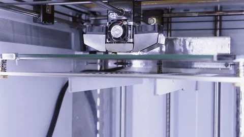 Printing with Plastic Wire Filament on 3D Printer Stock Footage 69835402