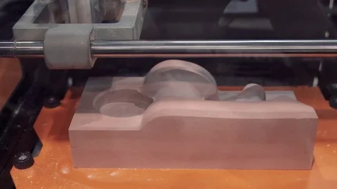 Printing with Plastic Wire Filament on 3D Printer. 3D plastic printer, 3D Stock Footage 73931770