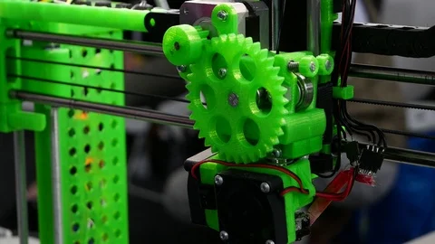 Printing with Plastic Wire Filament on 3D Printer Stockbeeldmateriaal 91383162